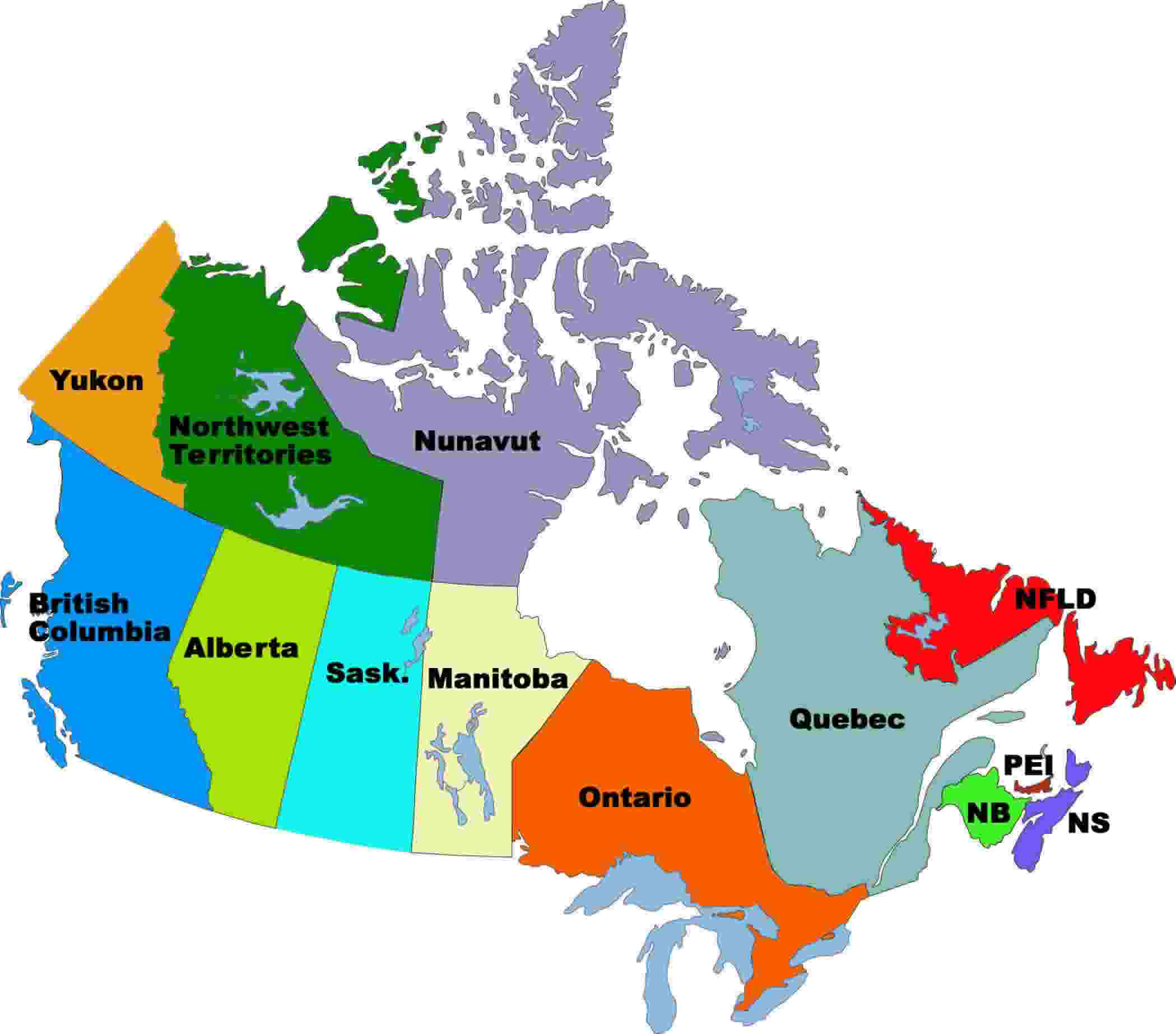 Canadian Provinces Map